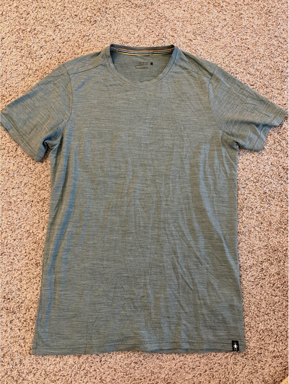 SmartWool Men’s Merino Wool Blend Crew Tee Lightweight Green S Outdoorsy Hiking